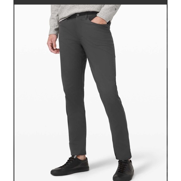 Lululemon Mens ABC Commuter Pant Slim Warpstreme Dark Grey 34 x 32 Trousers
